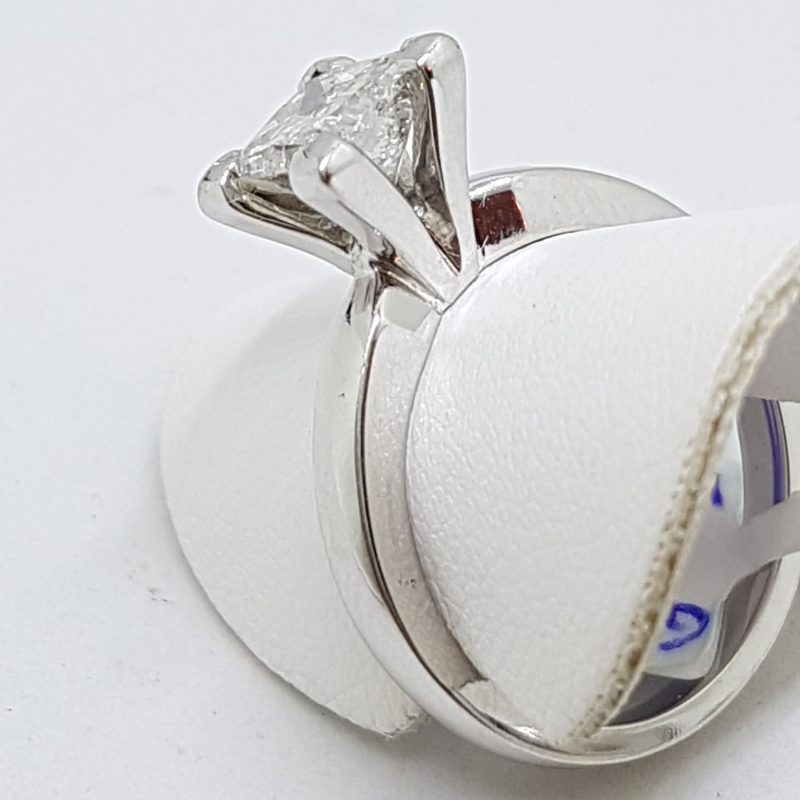 20200609_113027 18ct White Gold 1.03ct Princess Cut Diamond Engagement Ring – Claw Set
