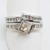 14ct White Gold Diamond Engagement & Wedding Ring Set