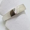 9ct White Gold Diamond Gents Rectangular Signet Ring