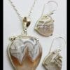 Sterling Silver Crazy Lace Agate Pendant with Earrings - Set