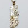 Sterling Silver Citrine Pendant on Chain - with Gold Plated Feature