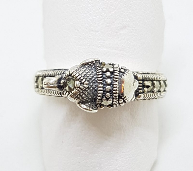 Sterling Silver Marcasite Elephant on Band Ring