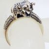 Sterling Silver Marcasite Elephant on Band Ring