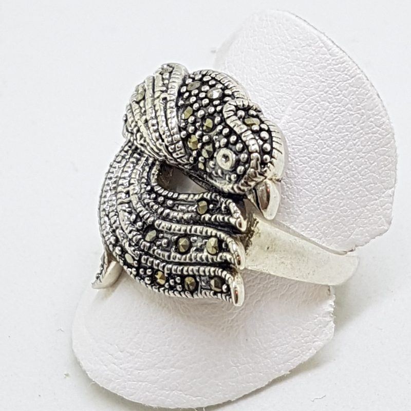 20200612_133642 Sterling Silver Marcasite Phoenix Bird Ring