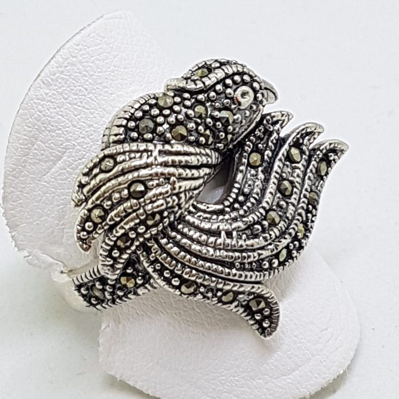 20200612_133656 Sterling Silver Marcasite Phoenix Bird Ring