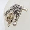 Sterling Silver Marcasite Large Cat Ring