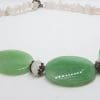 Sterling Silver Clasped Jade and Rose Quartz Bead Necklace / Chain
