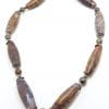 Sterling Silver Clasped Pietersite Bead Necklace / Chain