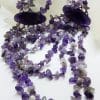 Sterling Silver Very large Multi Strand Amethyst Bead Necklace / Chain
