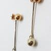 9ct Rose Gold & Sterling Silver Long Ball & Stud 2 in 1 Drop Earrings
