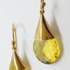 9ct Yellow Gold Teardrop Citrine Cone Drop Earrings