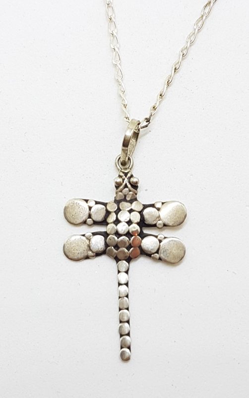 Sterling Silver Dragonfly Pendant on Silver Chain