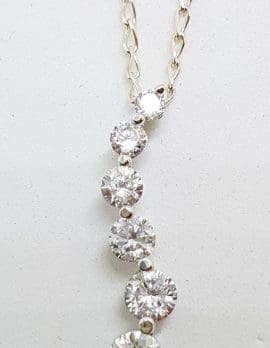 Sterling Silver Cubic Zirconia Twist Pendant on Silver Chain