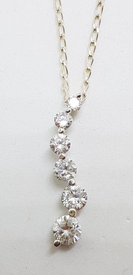 Sterling Silver Cubic Zirconia Twist Pendant on Silver Chain