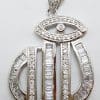 Sterling Silver Cubic Zirconia Large Pendant on Silver Chain