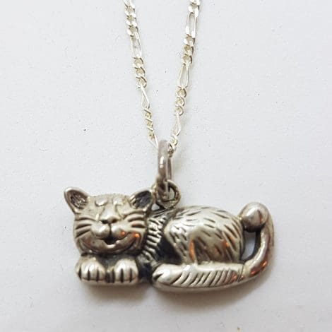 Sterling Silver Cat Pendant on Silver Chain