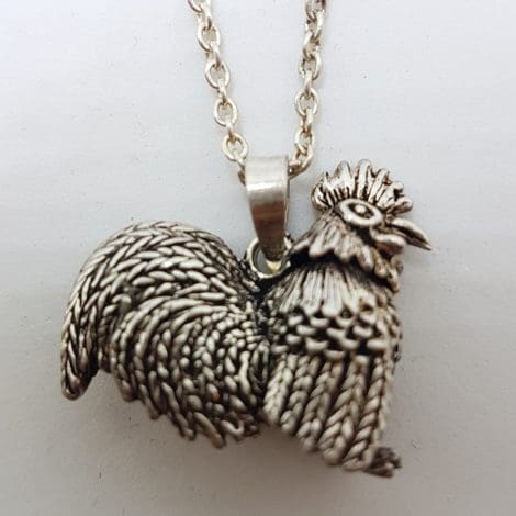 Sterling Silver Rooster Pendant on Silver Chain