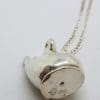 Sterling Silver Large Mouse Pendant on Silver Chain