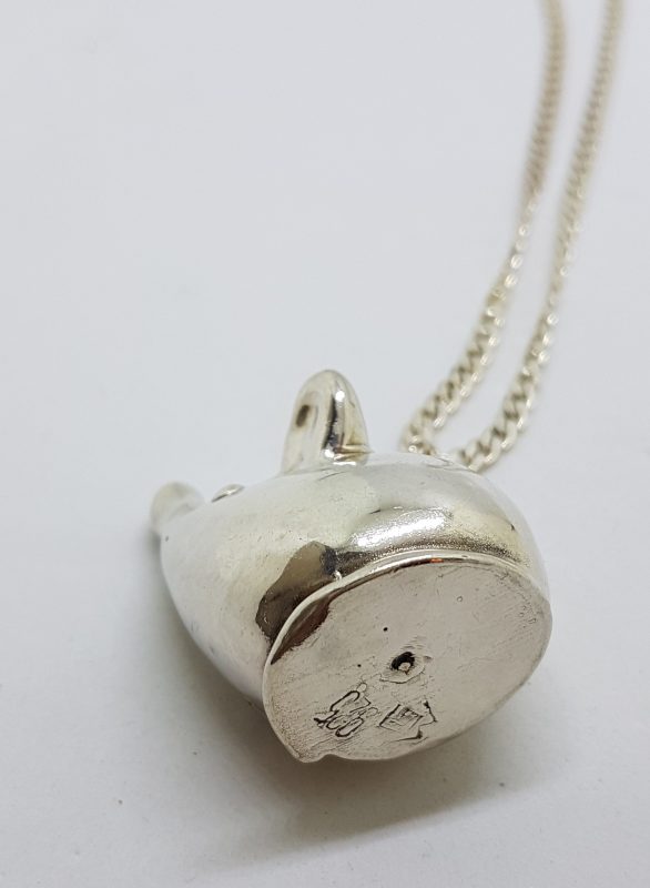 Sterling Silver Large Mouse Pendant on Silver Chain