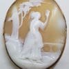9ct Yellow Gold Large Oval Lady Scenery Cameo Brooch