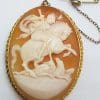 9ct Yellow Gold Oval St George Cameo Brooch