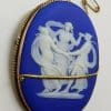 9ct Yellow Gold Large Oval Wedgwood Cameo Three Graces Brooch