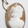 9ct Rose Gold Large Oval Lady Cameo Brooch