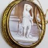 9ct Yellow Gold Very Large Oval Ornate Scenery Cameo Brooch
