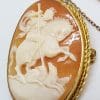 9ct Yellow Gold Oval St George Cameo Brooch