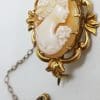 9ct Yellow Gold Ornate Design Oval Lady Cameo Brooch