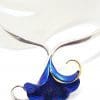 Sterling Silver Vibrant Blue Titanium Large Flower Choker Necklace