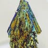 Sterling Silver Large Black Titanium Kyanite Pendant on Silver Chain – Vibrant Blue/Green/Gold/Yellow