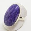 Sterling Silver Large Oval Charoite Ring