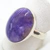 Sterling Silver Large Oval Charoite Ring