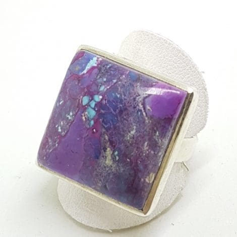 Sterling Silver Large Mohave Purple Turquoise Square Ring