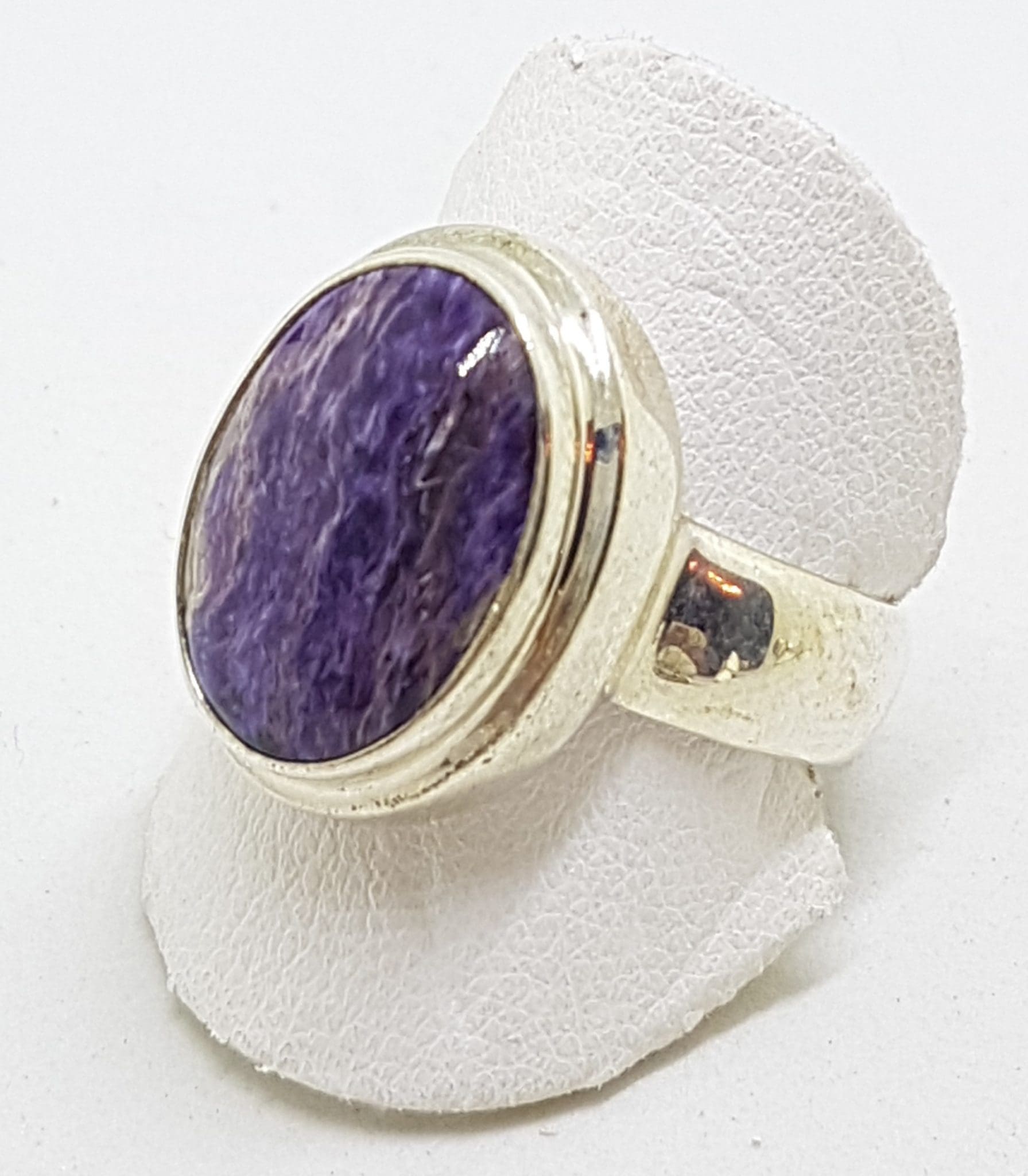 Sterling Silver Oval Charoite Ring