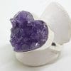Sterling Silver Large Amethyst Heart Ring