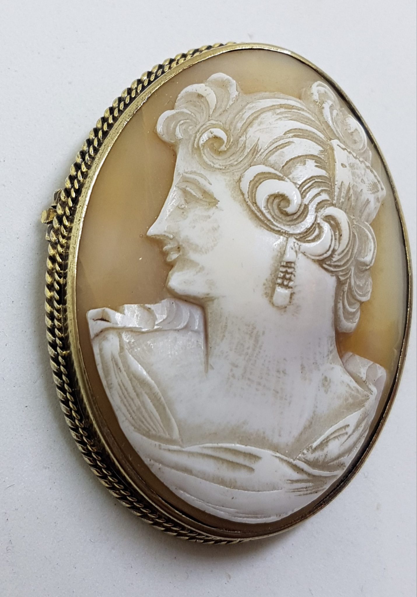 20200630_110504 Sterling Silver Large Oval Lady Cameo Brooch