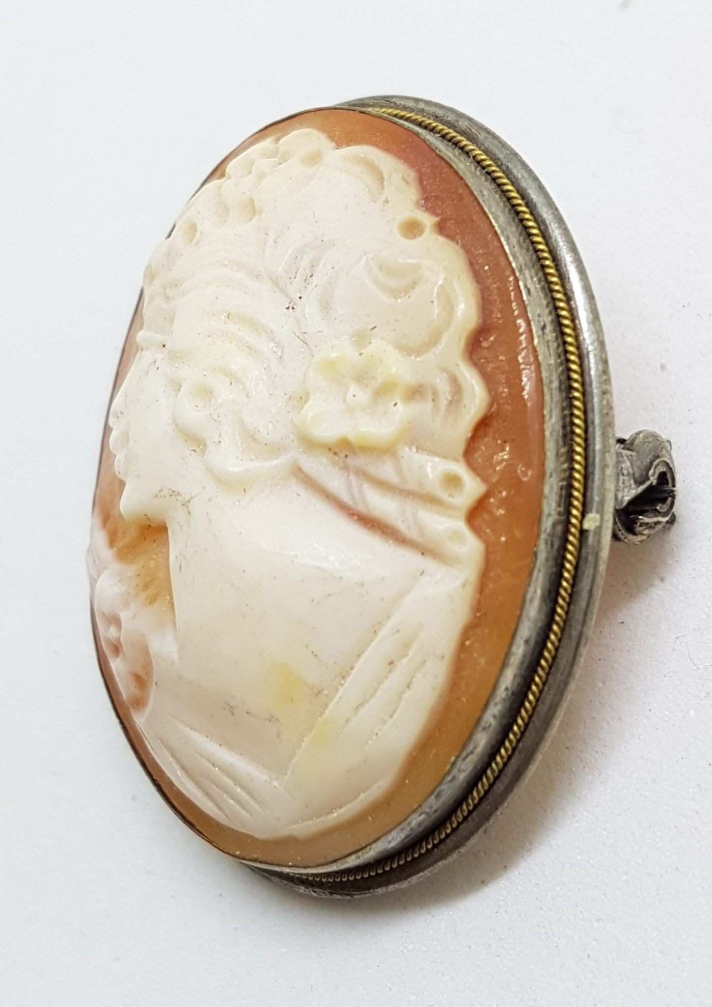20200630_110545 Sterling Silver Oval Lady Cameo Brooch