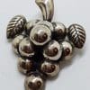 Sterling Silver Large Chunky Bunch of Grapes / Vine Brooch