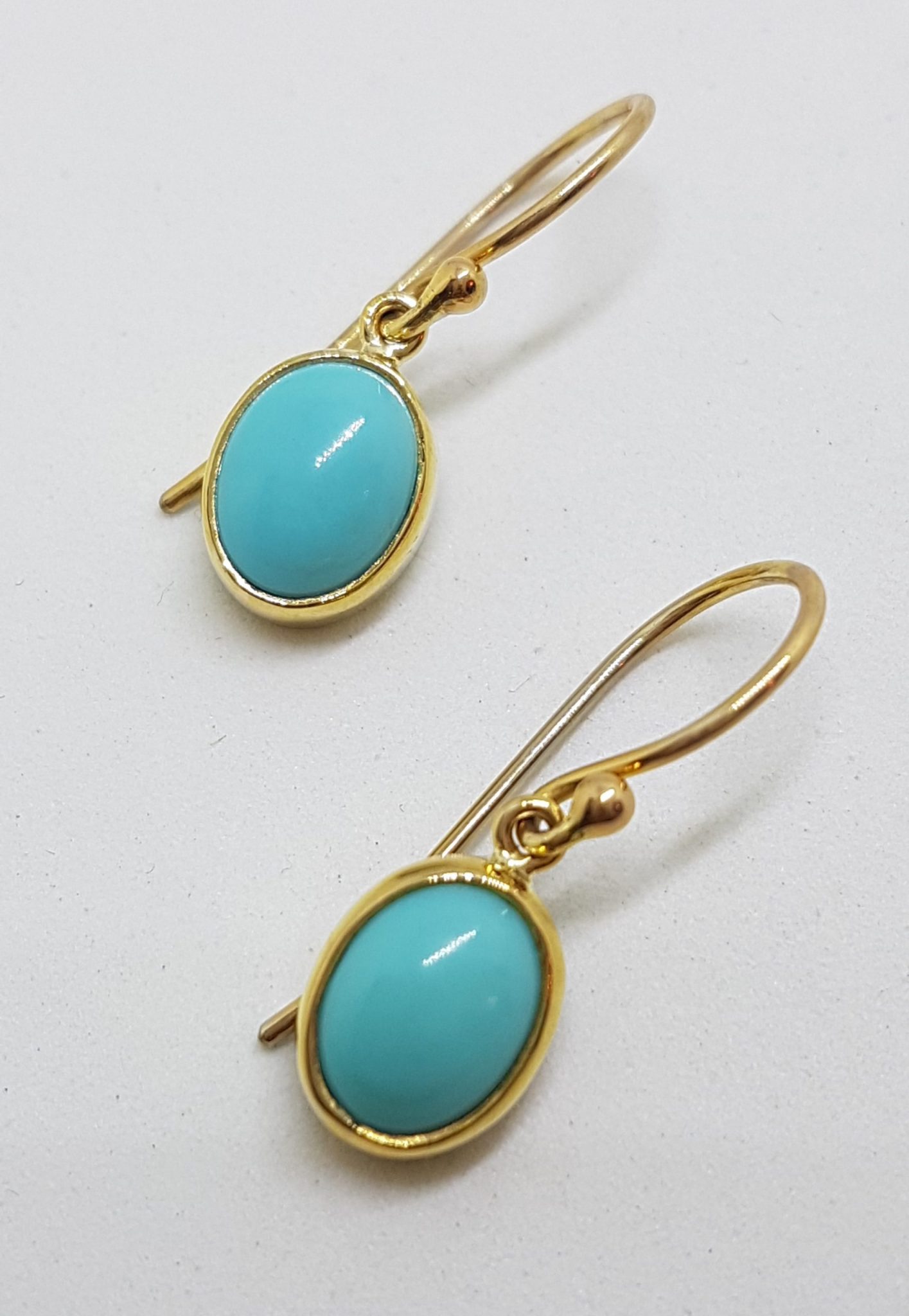 9ct Yellow Gold Turquoise Petal Drop Earrings main image 1