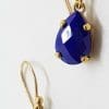 9ct Yellow Gold Teardrop Shape Lapis Lazuli Drop Earrings