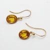 9ct Rose Gold Citrine Oval Drop Earrings