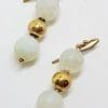 9ct Yellow Gold Agate Ball Drop Earrings