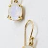9ct Yellow Gold Oval Claw Set Moonstone Drop Earrings