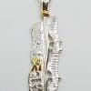 Sterling Silver & Gold Plate Citrine Pendant on Sterling Silver Chain