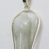 Sterling Silver Jade Carved Angel Pendant on Silver Chain