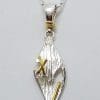 Sterling Silver & Gold Plate Citrine Pendant on Sterling Silver Chain