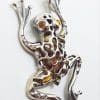 Sterling Silver Very Large Baltic Amber Frog Pendant on Silver Chain