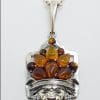 Sterling Silver Amber Lion Pendant on Sterling Silver Chain